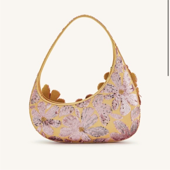 NWT JW Pei Harlee Sequin Shoulder Bag - Pink Floral - Picture 2 of 5